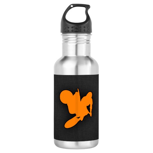 Oranje Motocross Waterfles (Voorkant)