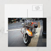 Oranje motorfiets briefkaart (Voorkant / Achterkant)