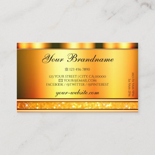 Oranje mousserende glazen sterren met Logo Visitekaartje (Achterkant)