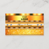 Oranje mousserende glazen sterren met Logo Visitekaartje (Voorkant)