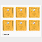 Oranje mousserende glitteretiketten Logo juwelen Vierkante Sticker (Vel)