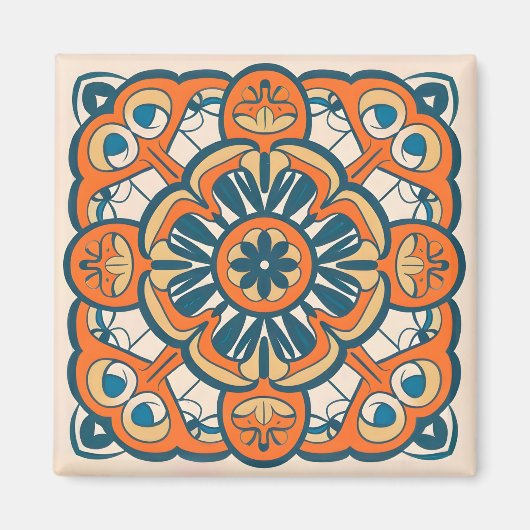 oranje mozaïek magneet (Voorkant)