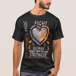 Oranje MS linten hartzus multiple sclerose T-shirt
