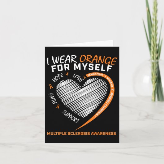 Oranje Multiple Sclerosis Kleding Vrouwen Mannen M Kaart (Voorkant)