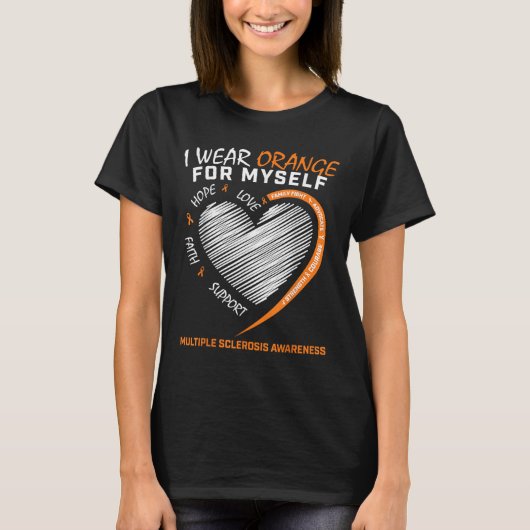 Oranje Multiple Sclerosis Kleding Vrouwen Mannen M T-shirt (Voorkant)