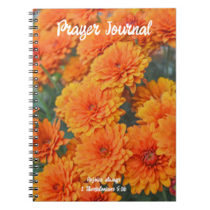 Oranje Mum Flowers Herfst Bijbelvers Tijdschrift Notitieboek