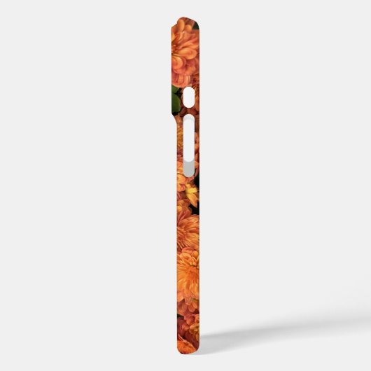 Oranje Mums iPhone 16 Hoesje (Achterkant / Links)