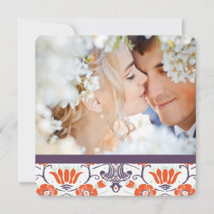 Oranje Munt Paarse Foto Modern sparen de Datum Save The Date