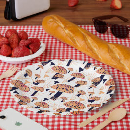 Oranje Mushroom Herfst Verjaardagsfeest Papieren Bordje