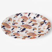 Oranje Mushroom Herfst Verjaardagsfeest Papieren Bordje (Gekanteld)