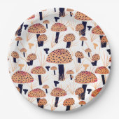 Oranje Mushroom Herfst Verjaardagsfeest Papieren Bordje (Voorkant)