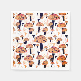 Oranje Mushroom Herfst Verjaardagsfeest Servet