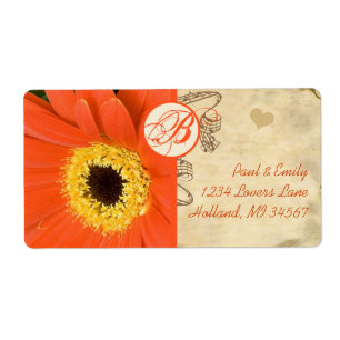 Oranje Musical Gerber Daisy Gray Musical Notes Etiket