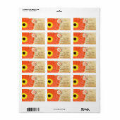 Oranje Musical Gerber Daisy Monogram Etiket (Full Sheet)
