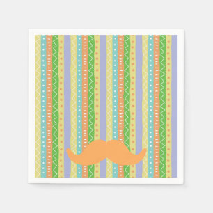 Oranje Mustache Fiesta Green Yellow Fun Señor Servet