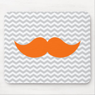 Oranje Mustache Gray Chevron Stripe Muismat