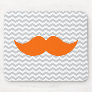 Oranje Mustache Gray Chevron Stripe Muismat