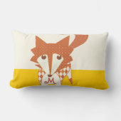 Oranje Mustard Yellow Monogram met gestyliseerde F Kussen (Voorkant)