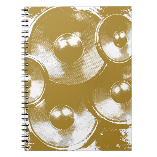 Oranje muziekluidsprekers notitieboek (Voorkant)