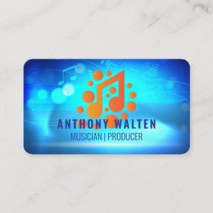 Oranje muzieknoot Modern logo Geluid Visitekaartje
