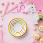 Oranje n Gele Ringen Papieren Kommen (Feest)