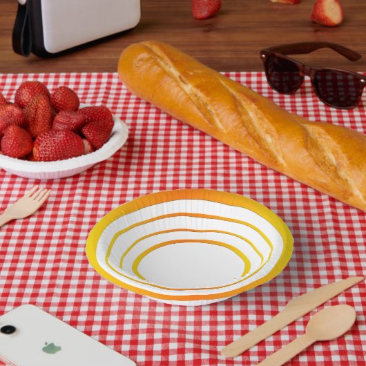 Oranje n Gele Ringen Papieren Kommen (Picknick)