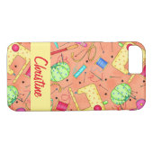 Oranje naaibegrippen Kunstnaam gepersonaliseerd Case-Mate iPhone Case (Achterkant (Horizontaal))