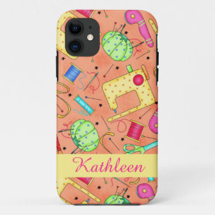 Oranje naaibegrippen Kunstnaam gepersonaliseerd Case-Mate iPhone Case
