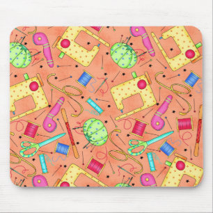 Oranje naaibegrippen Mousepad Muismat