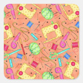 Oranje naaibegrippen Sticker (Voorkant)