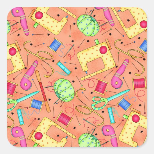 Oranje naaibegrippen Sticker (Voorkant)