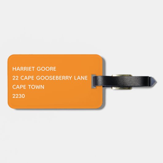 Oranje naam Namaqua Bagagelabel (Achterkant horizontaal)