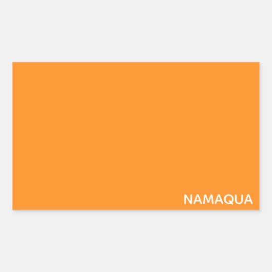 Oranje naam Namaqua Rechthoekige Sticker (Voorkant)