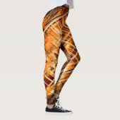 Oranje naar bruin gestreept leggings (Rechts)