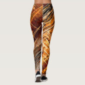 Oranje naar bruin gestreept leggings (Achterkant)