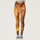 Oranje naar bruin gestreept leggings (Voorkant)