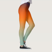 Oranje naar Mint Gradiënt Levendig Ombre Sportief Leggings (Rechts)
