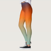 Oranje naar Mint Gradiënt Levendig Ombre Sportief Leggings (Links)