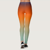 Oranje naar Mint Gradiënt Levendig Ombre Sportief Leggings (Achterkant)