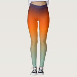 Oranje naar Mint Gradiënt Levendig Ombre Sportief Leggings