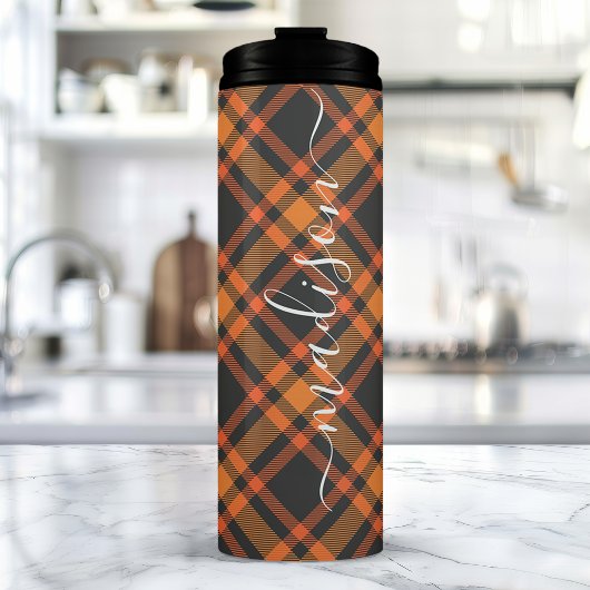 Oranje nagebootste naam van het Manuscript van de  Thermosbeker