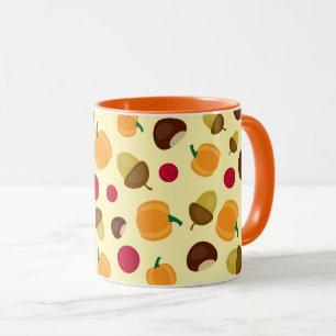 Oranje najaar Herfst Pumpkin Berries Pattern Mok