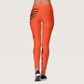 Oranje najaar Paarden Bronco Steed Lineart Leggings (Achterkant)