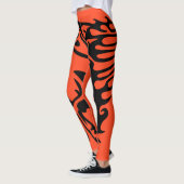 Oranje najaar Paarden Bronco Steed Lineart Leggings (Links)