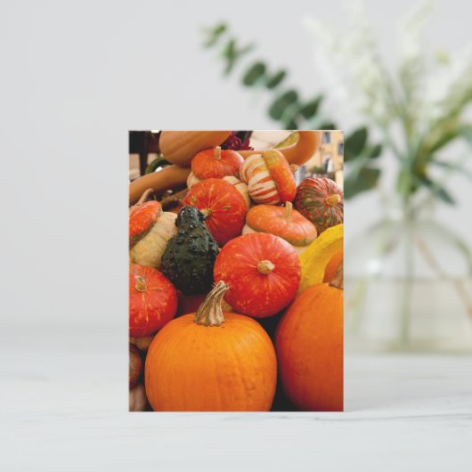 Oranje najaar pompoenen briefkaart (Staand voorkant)
