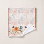 Oranje najaar waterverf floraal bad handdoek (Wasdoekje)