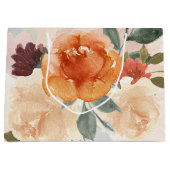 Oranje najaar waterverf floraal groot cadeauzakje (Voorkant)