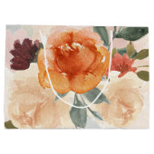 Oranje najaar waterverf floraal groot cadeauzakje (Achterkant)