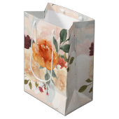 Oranje najaar waterverf floraal medium cadeauzakje (Voorkant Gekanteld)