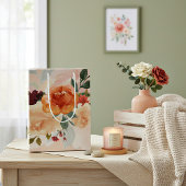 Oranje najaar waterverf floraal medium cadeauzakje